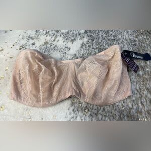 5 for $25🔥Paramour Cream Eyelet Lace Strapless Bra 40DDD- New